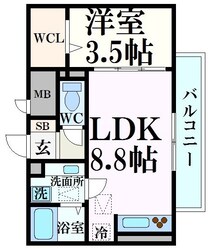 アジョーレレジデンスJR西宮駅前の物件間取画像